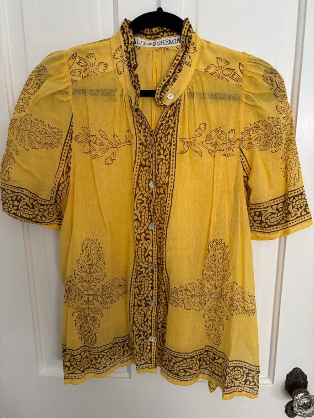 Alix of Bohemia Winnie Banana Flower Shirt, Small, Beautiful, Great Condition